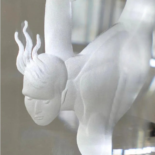 Art Deco Vases in Etched Glass attributed to Vicke Lindstrand for Orrefors, 1930s, Set of 2 For Sale - Image 8 of 12