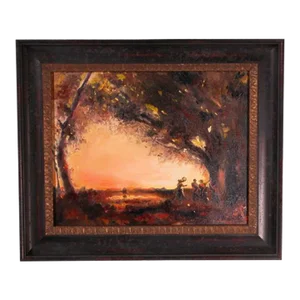 Late 20th Century Landscape Oil Painting on Canvas, Framed
