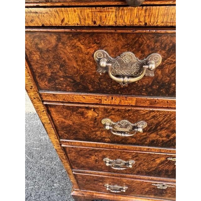 Chippendale Late 20th Century Small Burl Walnut George II Style Chest by Burton Ching LTD For Sale - Image 3 of 12