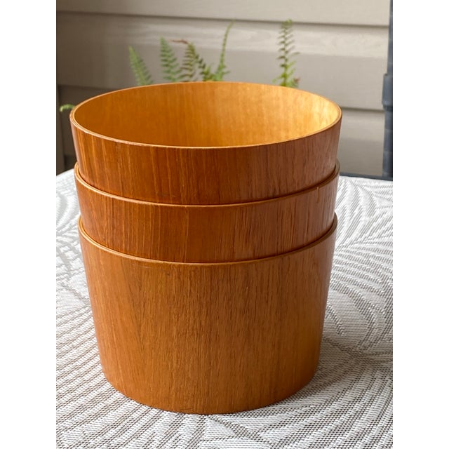 Set of 3 Midcentury Danish Modern Stackable Servex Teak Bowls, Made in Sweden For Sale - Image 10 of 12
