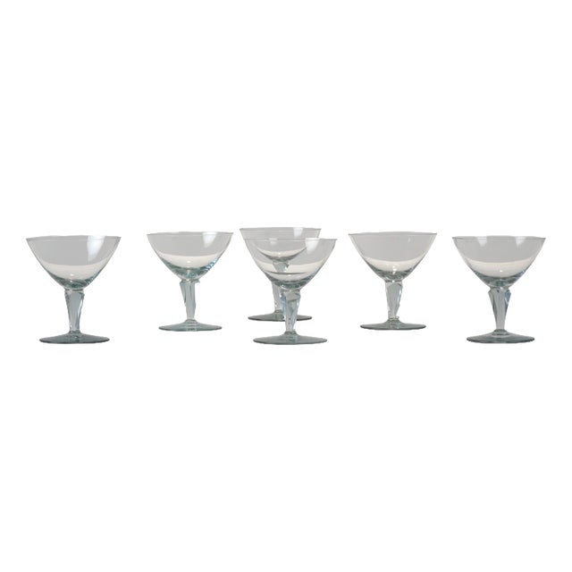 Sherry Glasses by Wilhelm Wagenfeld for VLG Weisswasser, Germany, 1937, Set of 6 For Sale