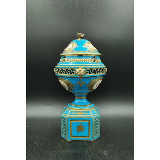 Blue Large Celestial Blue Potpourri in Sèvres Porcelain For Sale - Image 8 of 13