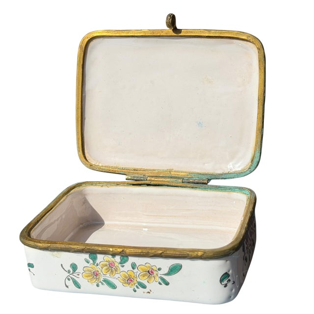 Antique Verve Perrin French Faience Pottery Scenic Box For Sale In Los Angeles - Image 6 of 6