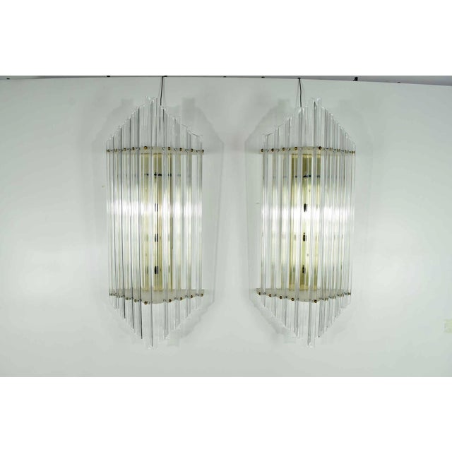 Very Large Mid-Century Lucite Sconces For Sale - Image 4 of 8