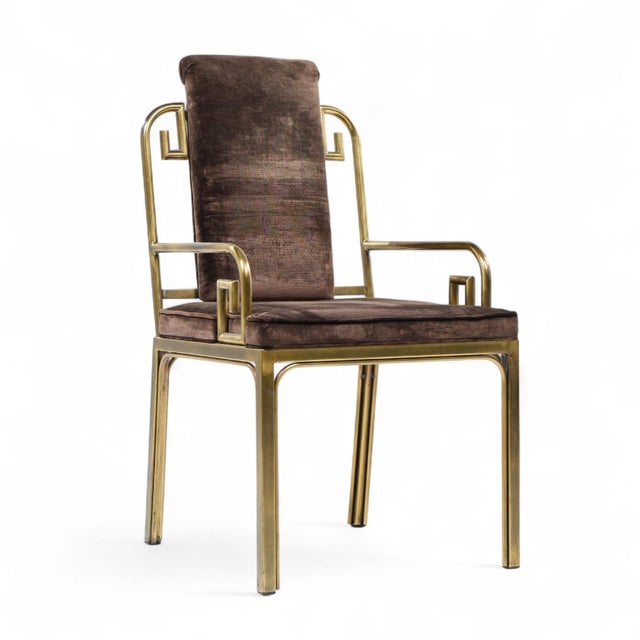 Mastercraft Mastercraft Mid Century Brass Greek Key Dining Chairs - Set of 8 For Sale - Image 4 of 9