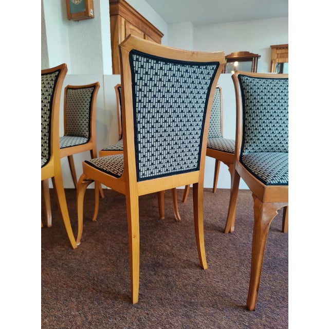 Vintage German Art Deco Dining Chairs in Pear Wood, 1890s, Set of 6 For Sale - Image 5 of 8