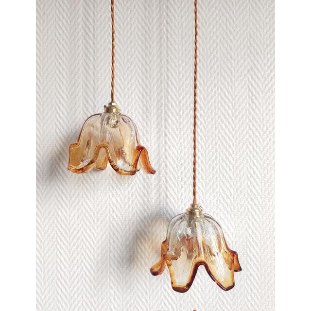 Gold Duo Hanging Light in Murano Glass, 1970 For Sale - Image 8 of 8