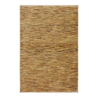 Shabby Chic Gabbeh Beige/Rust Wool Rug - 3'10'' X 5'9'' For Sale