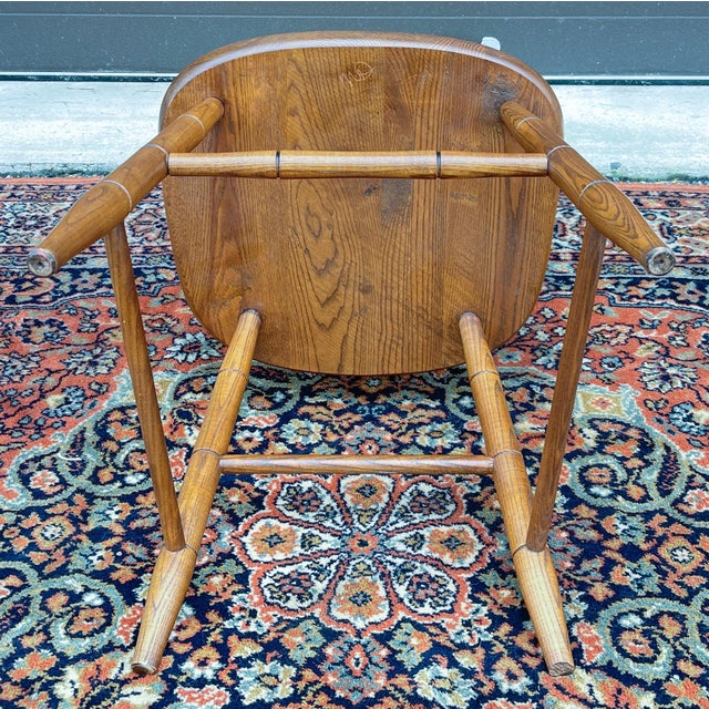 Vintage L. Hitchcock Rustic Traditional Oak Cane Cut Windsor Stonington Chair For Sale - Image 12 of 12
