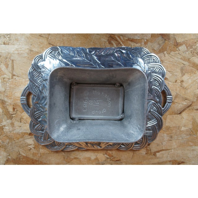 Silver 1983 Haldon Group Aluminum Footed Sunflower Basket Pedestal Compote For Sale - Image 8 of 9