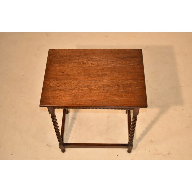 1900 - 1909 Edwardian English Oak Side Table, Circa 1900 For Sale - Image 5 of 7