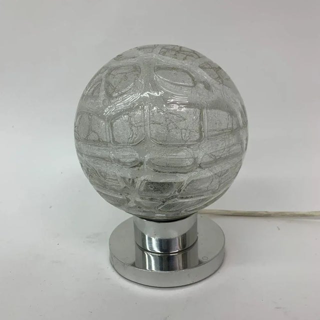 Manufacturer: Doria Leuchten Dimensions: 19,5cm H, 15cm diameter Condition: Good Material: Glass, metal Period: 1960's...