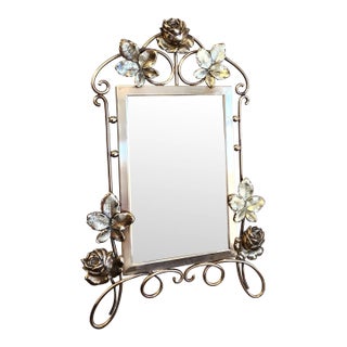Art Nouveau Picture Frame in Brass With Roses and Leaves, 1890s For Sale