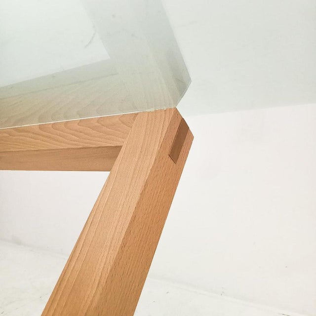 Wooden Dining Table with Glass Top For Sale - Image 16 of 18