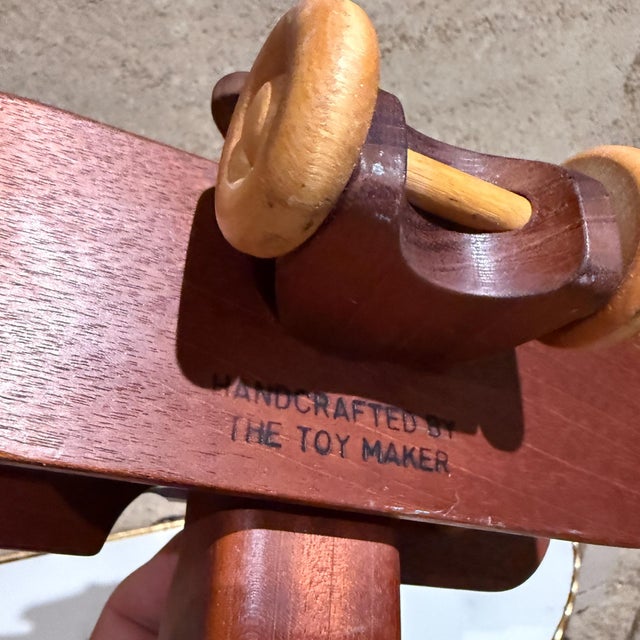 Vintage Modern Custom Made Wood Propeller Plane the Toy Maker For Sale - Image 13 of 13