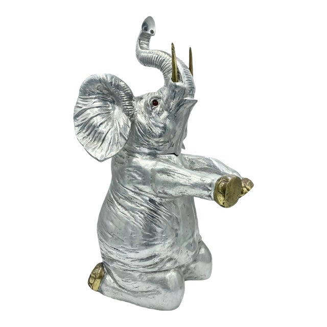 Vintage Arthur Court Elephant Ice Bucket Wine Cooler 1986 For Sale
