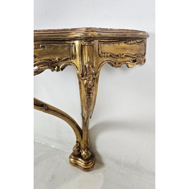 Venetian Rococo Console Nightstands with Rosso Verona Marble, 1930s, Set of 2 For Sale - Image 13 of 15
