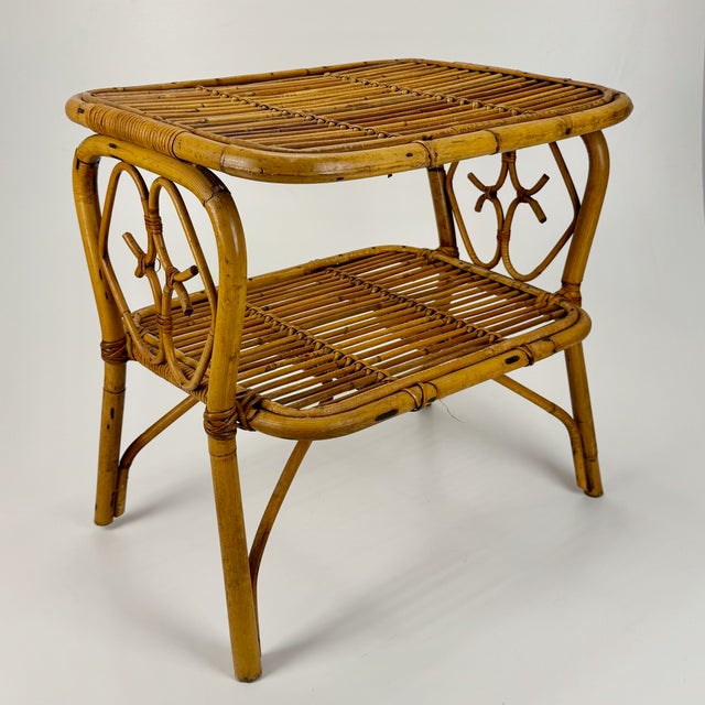 Wood Small Bamboo Side Table, Italy, 1960s For Sale - Image 7 of 8