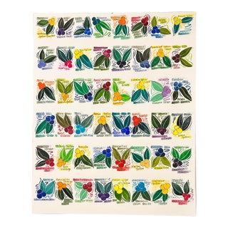 Giclee Print of This Original Watercolor and Ink Painting “Color Chart in Berries” Artist Reference Chart For Sale