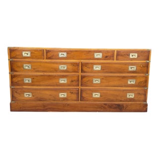 Antique Military Campaign Sideboard in Burr and Burl Walnut For Sale