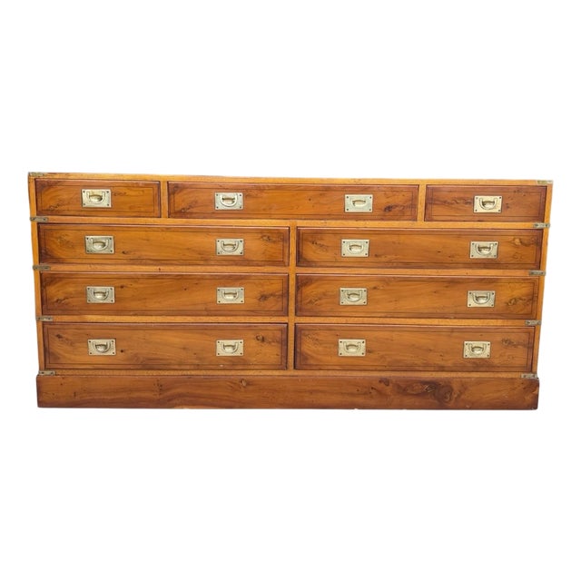 Antique Military Campaign Sideboard in Burr and Burl Walnut For Sale