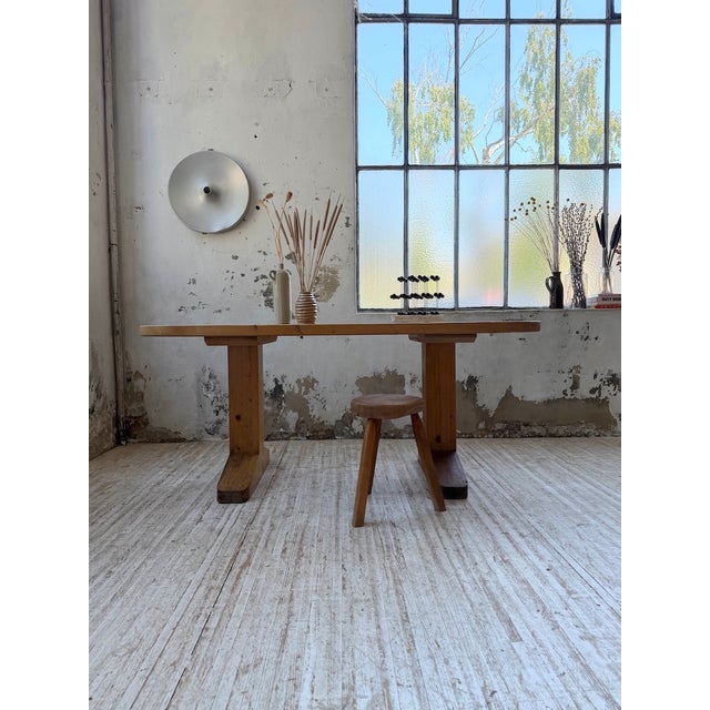 1950s Brutalist Oval Table in Pine, 1950 For Sale - Image 5 of 18
