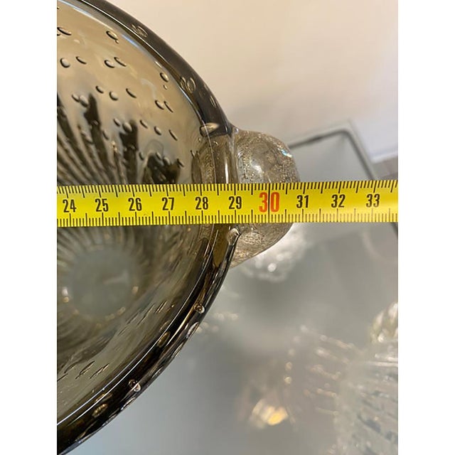 Murano Style Glass Gray Vase with Gold and Bubble Air from Simoeng For Sale - Image 7 of 13