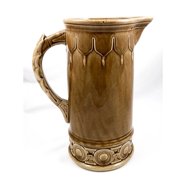 Circa 1880s Griffin Smith & Hill Etruscan Majolica Cider Pitcher For Sale - Image 9 of 9