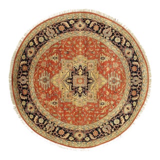 Pasargad DC Fine Hand Knotted Persian Serapi Design Round Rug For Sale