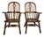 Vintage Barnard & Simonds Windsor Style Solid Wood Hoop Back Arm Chairs - Pair For Sale