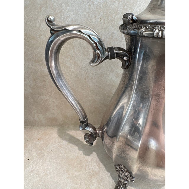 Shabby Chic 1960s American International Silver "Countess" Coffee and Creamer Set For Sale - Image 3 of 9