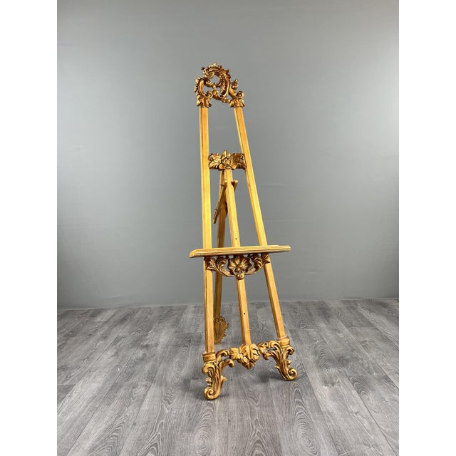 Large Carved and Gilded Wooden Easel For Sale - Image 5 of 9