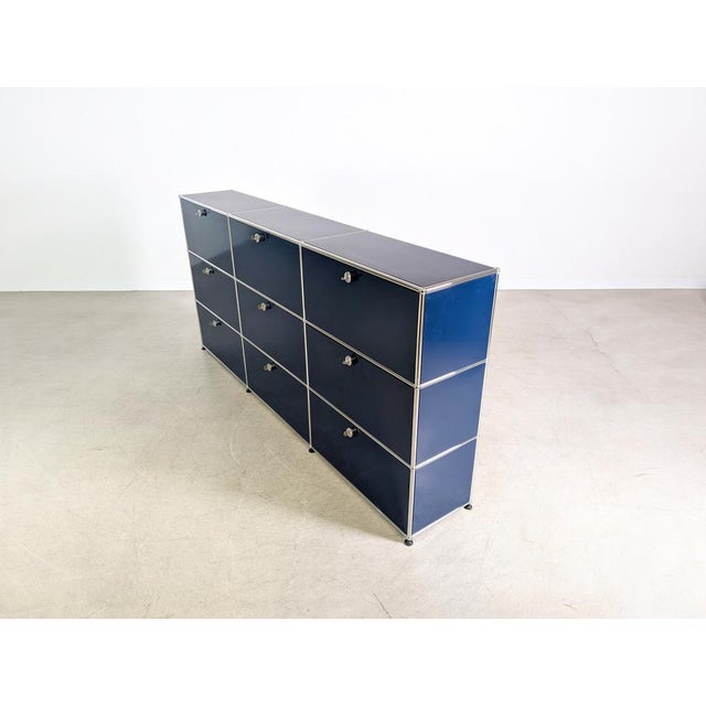 Blue Steel Sideboard by Fritz Haller for USM Haller For Sale - Image 9 of 12