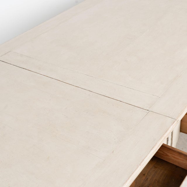 Mid 19th Century 19th Century Swedish Antique White Painted Partners Desk Writing Table For Sale - Image 5 of 18