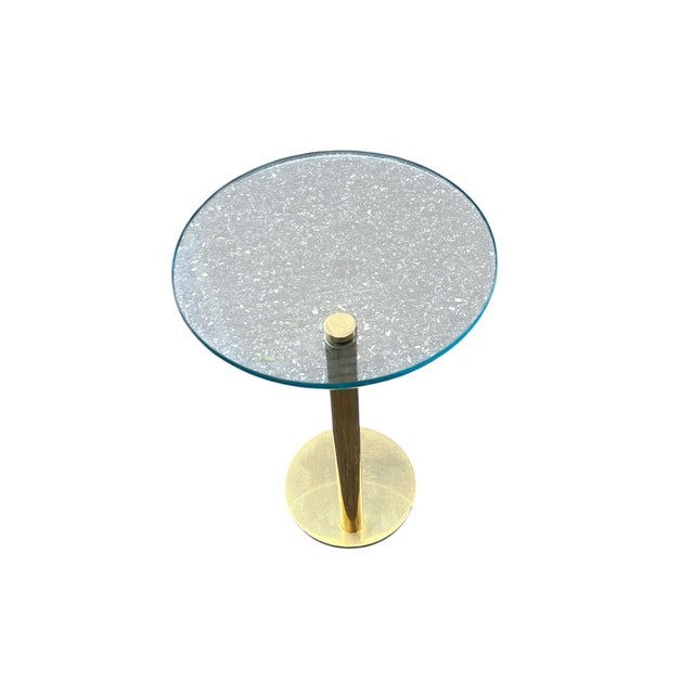 Mid 20th Century Mid 20th Century Attributed Leon Rosen Pace Solid Brass Glass Side Table For Sale - Image 5 of 15