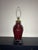 1980s Dark Berry Red Table Lamp With Brass Detailing For Sale - Image 4 of 5