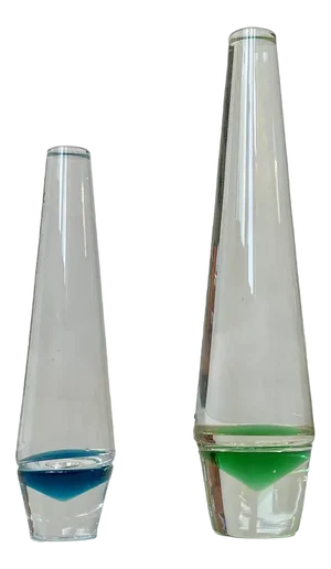 Danish Modern Solifleur Glass Vases by Christer Holmgren from Holmegaard, 1960s, Set of 2