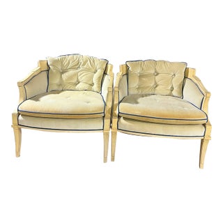 1960s Oxford Ltd. Regency Style Barrel Lounge Chairs For Sale