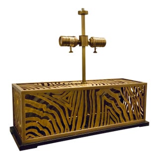 Jean Louis Denoit for Baker Antique Brass Finished Agate Table Lamp For Sale