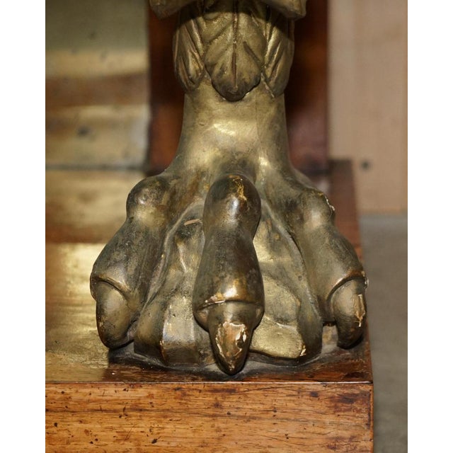 Antique Regency Hardwood Giltwood and Marble Console Table For Sale - Image 9 of 18