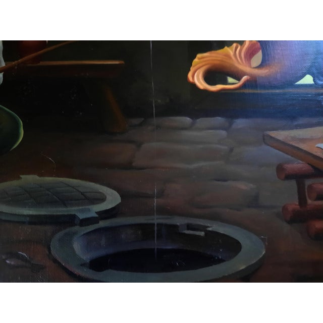2000 - 2009 The Fisherman and the Magic Fish Original Oil Painting on Canvas by Alexander Kozelsky For Sale - Image 5 of 7
