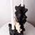 Black Brutalist Wood and Stone Candle Holder - Holey Tower Candle Holder | Melting Series by Gabor Gobi For Sale - Image 8 of 13