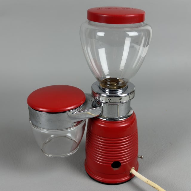 Red Electric Glass Coffee Grinder from Quick Mill, 1960s For Sale - Image 11 of 11