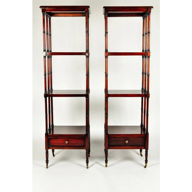 Vintage Solid Mahogany Wood Display Etageres / Shelves - a Pair For Sale - Image 12 of 12