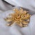 Mid 20th Century Vintage Gold Poinsettia Large Floral Brooch For Sale - Image 5 of 9