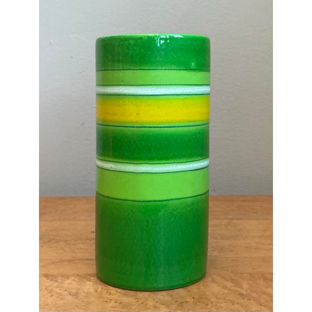 Bright Green Vintage Italian MCM Rosenthal Netter Ceramic Vase For Sale - Image 8 of 12
