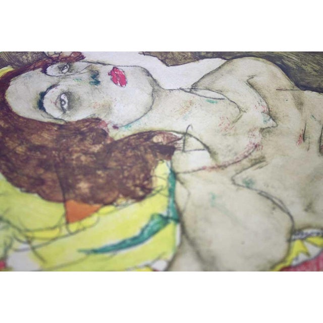 Abstract Expressionism Egon Schiele "Two Reclining Models..." Lithograph For Sale - Image 3 of 5