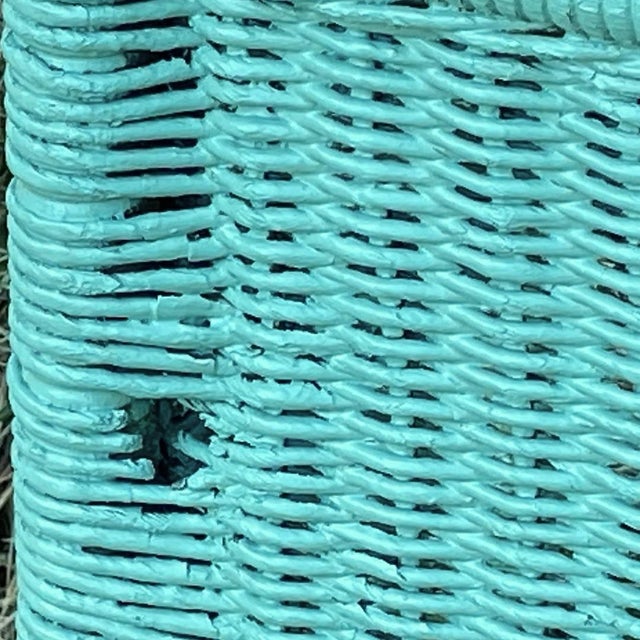 Celadon 1930s Attributed to Heywood Wakefield Wicker Planter Box For Sale - Image 8 of 10