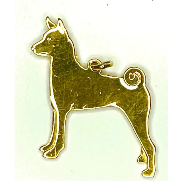 Figurative Vintage 14k Solid Gold Standing Fox Terrier Dog Pendant Charm For Sale - Image 3 of 3