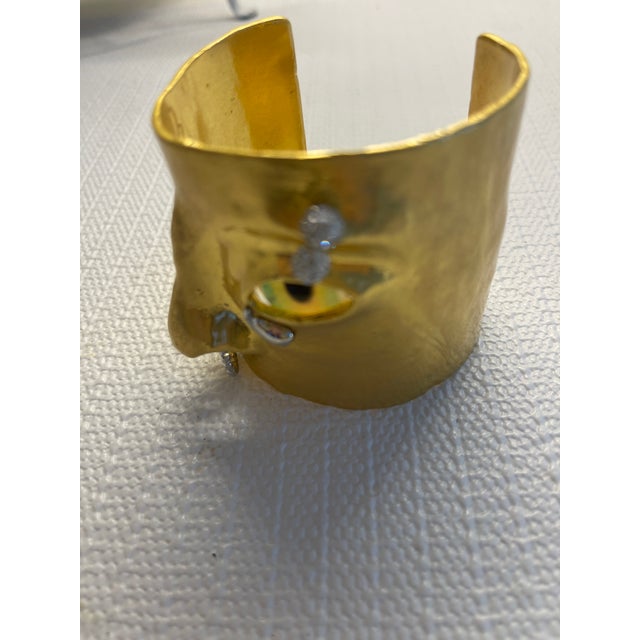 Gold Filled Cuff Evil Eye Bracelet For Sale - Image 4 of 6